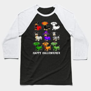 Happy Halloweenie Dachshunds Baseball T-Shirt